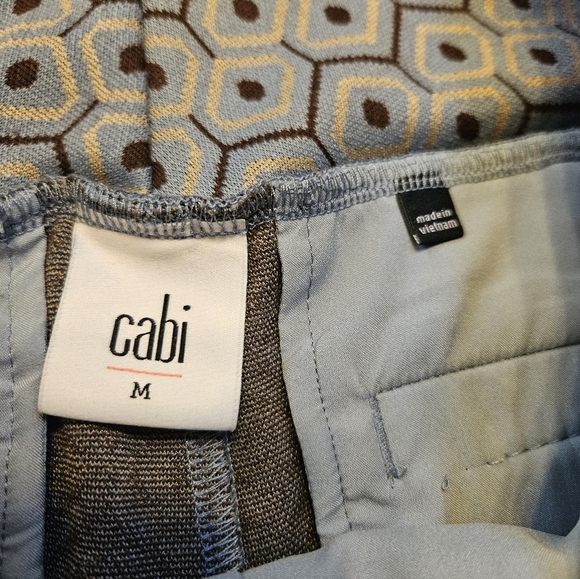 Cabi Mod Geometric Blue Cropped Pant Women Medium - Picture 10 of 11